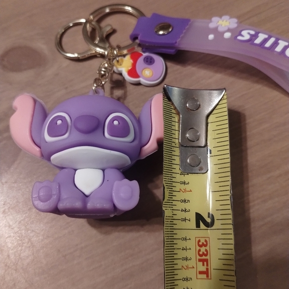 New Disney 3d Rubber Purple Stitch Keychain Bag Charm - Picture 2 of 3